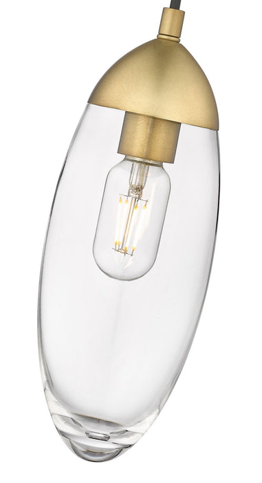 Z-Lite 651P-RB One Light Pendant, Rubbed Brass