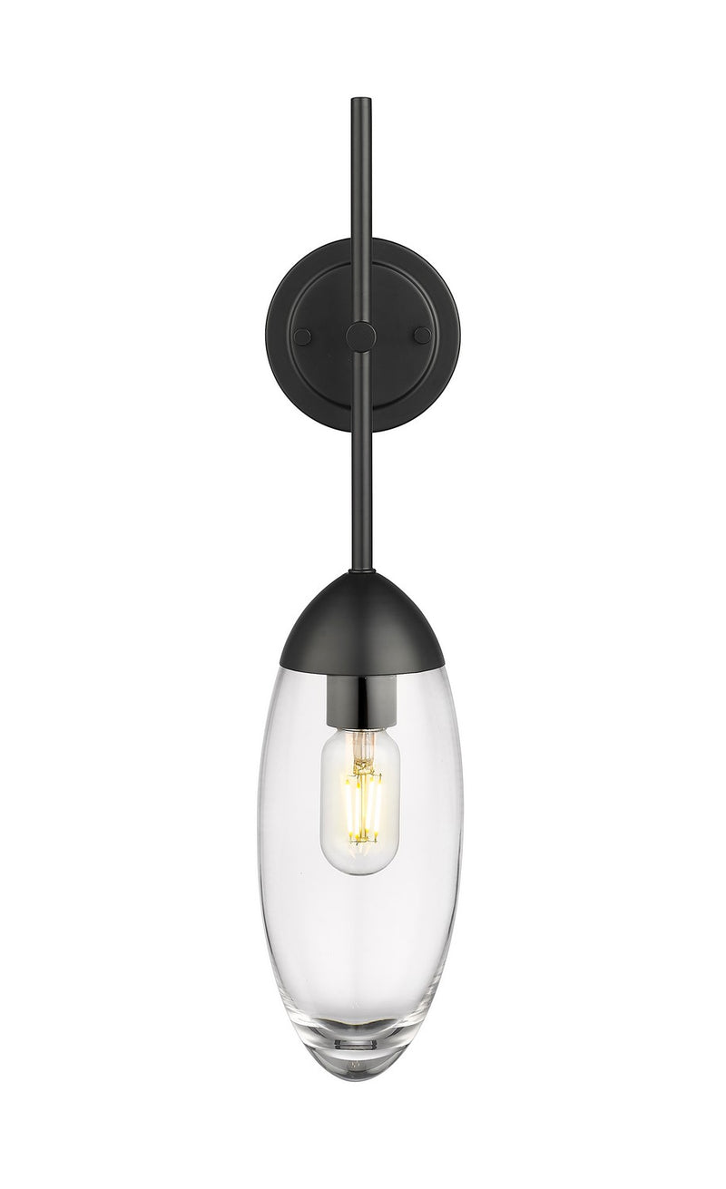 Z-Lite 651S-MB One Light Wall Sconce, Matte Black