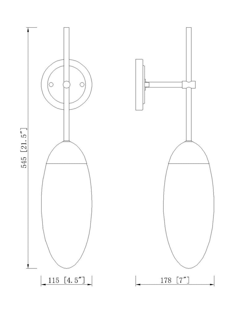 Z-Lite 651S-RB One Light Wall Sconce, Rubbed Brass