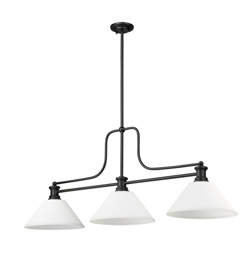 Z-Lite 725-3MB-AMO14 Three Light Billiard, Matte Black