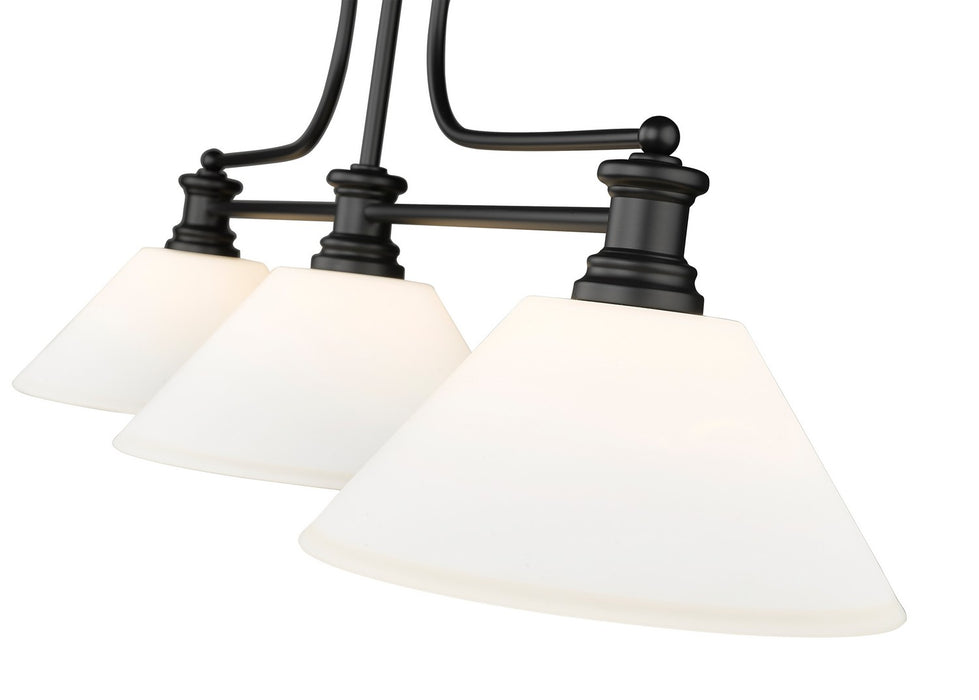 Z-Lite 725-3MB-AMO14 Three Light Billiard, Matte Black