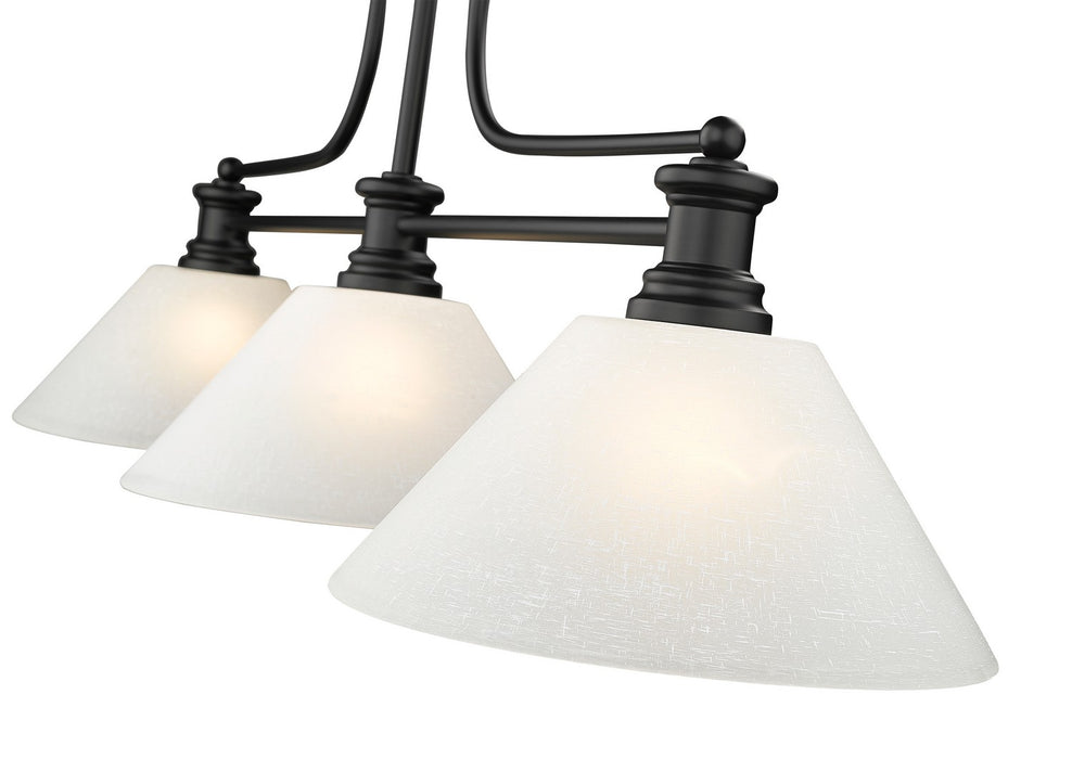 Z-Lite 725-3MB-AWL14 Three Light Billiard, Matte Black