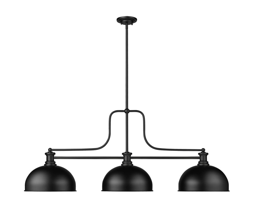 Z-Lite 725-3MB-D13MB Three Light Billiard, Matte Black