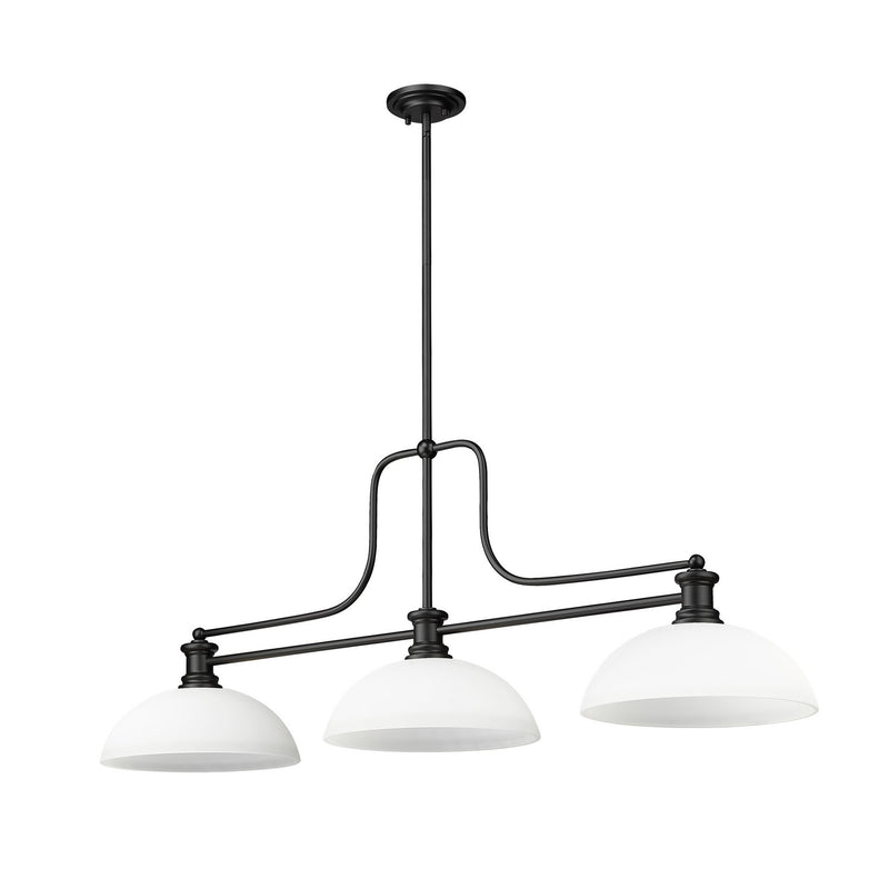 Z-Lite 725-3MB-DMO14 Three Light Billiard, Matte Black