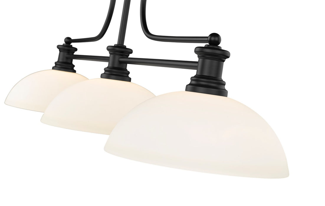 Z-Lite 725-3MB-DMO14 Three Light Billiard, Matte Black