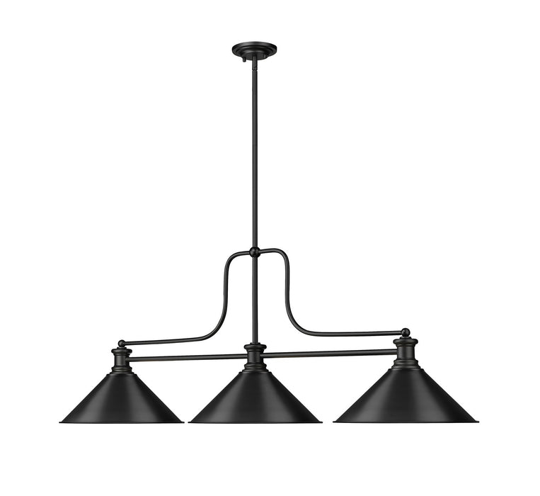 Z-Lite 725-3MB-MB15 Three Light Billiard, Matte Black