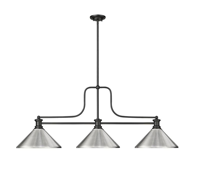 Z-Lite 725-3MB-MBN Three Light Billiard, Matte Black