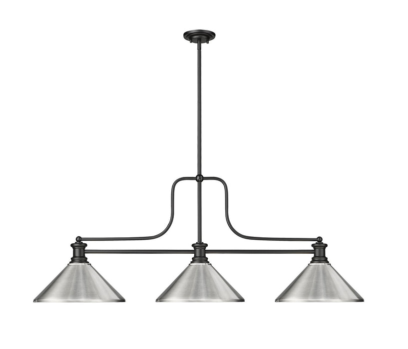 Z-Lite 725-3MB-MBN Three Light Billiard, Matte Black