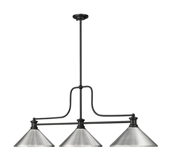 Z-Lite 725-3MB-MBN Three Light Billiard, Matte Black