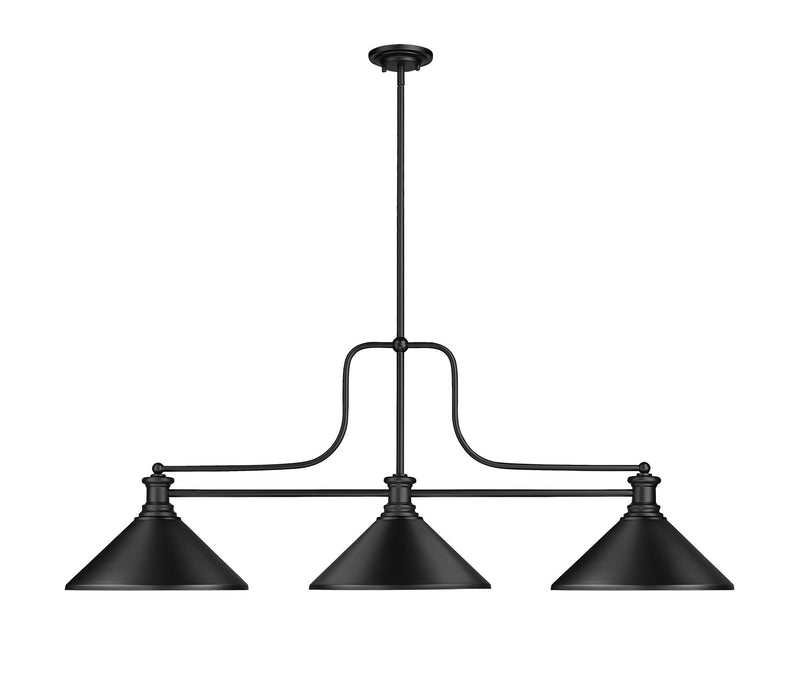 Z-Lite 725-3MB-MMB Three Light Billiard, Matte Black