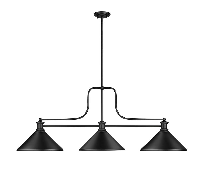 Z-Lite 725-3MB-MMB Three Light Billiard, Matte Black