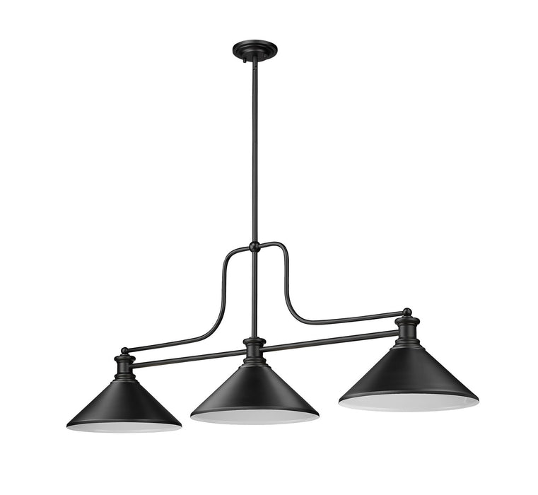 Z-Lite 725-3MB-MMB Three Light Billiard, Matte Black
