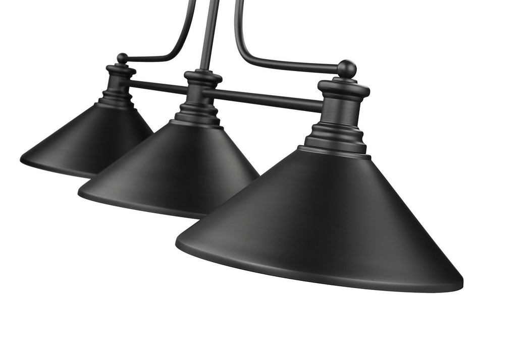 Z-Lite 725-3MB-MMB Three Light Billiard, Matte Black