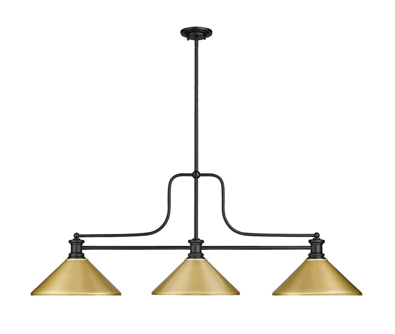Z-Lite 725-3MB-MSG Three Light Billiard, Matte Black