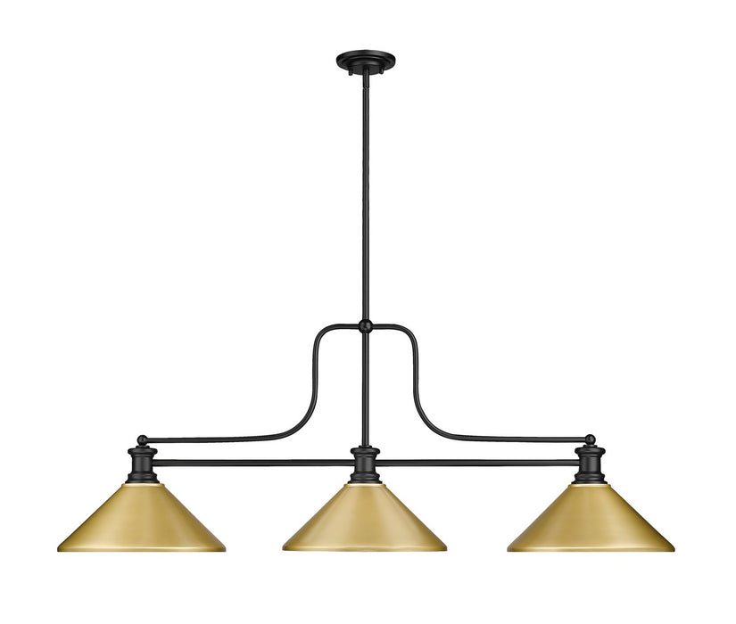 Z-Lite 725-3MB-MSG Three Light Billiard, Matte Black