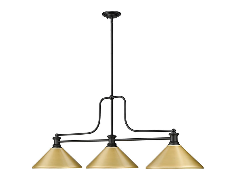 Z-Lite 725-3MB-MSG Three Light Billiard, Matte Black