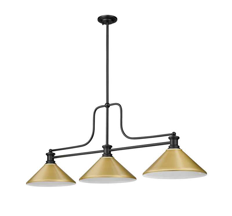 Z-Lite 725-3MB-MSG Three Light Billiard, Matte Black