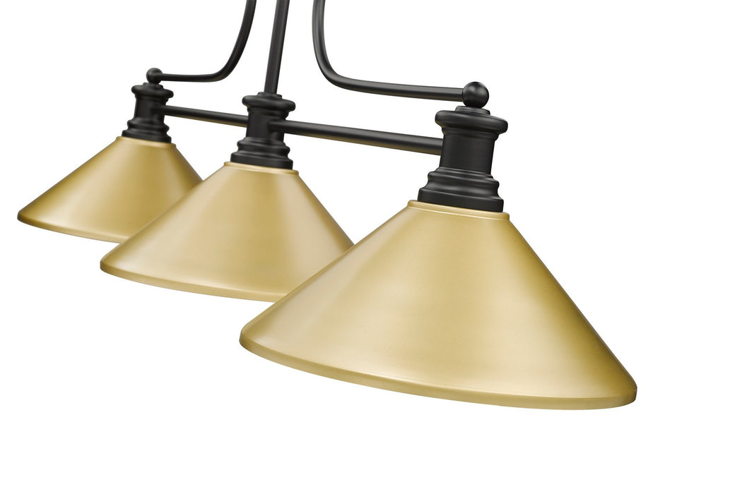Z-Lite 725-3MB-MSG Three Light Billiard, Matte Black