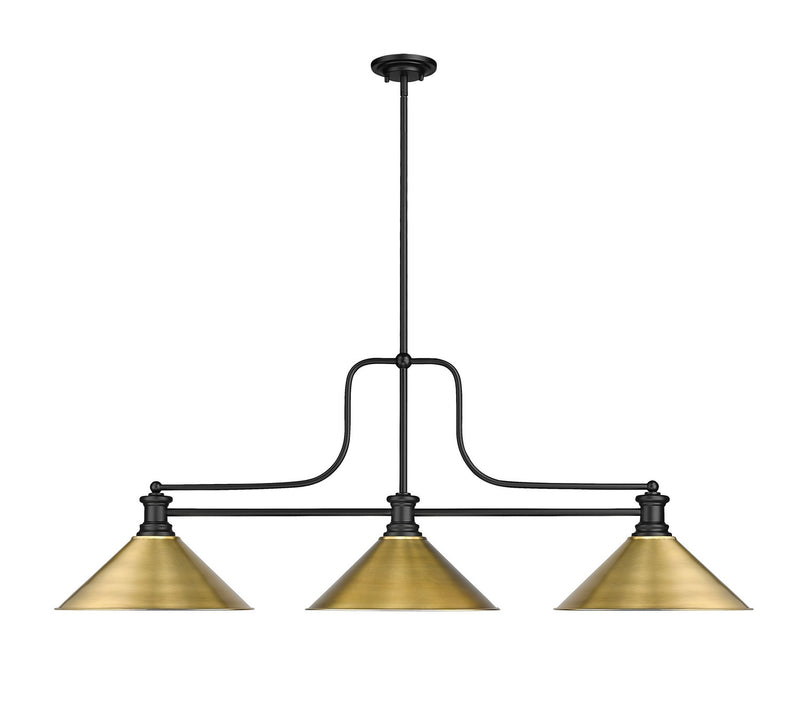 Z-Lite 725-3MB-RB15 Three Light Billiard, Matte Black