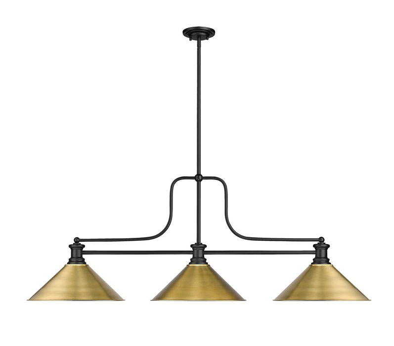 Z-Lite 725-3MB-RB15 Three Light Billiard, Matte Black