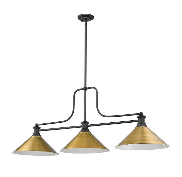 Z-Lite 725-3MB-RB15 Three Light Billiard, Matte Black