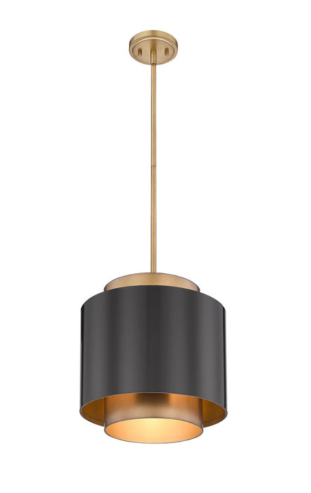 Z-Lite 739P12-BRZ-RB One Light Pendant, Bronze / Rubbed Brass