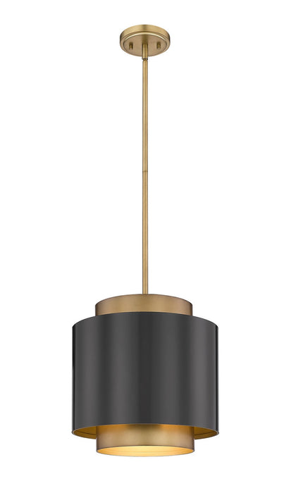 Z-Lite 739P12-BRZ-RB One Light Pendant, Bronze / Rubbed Brass