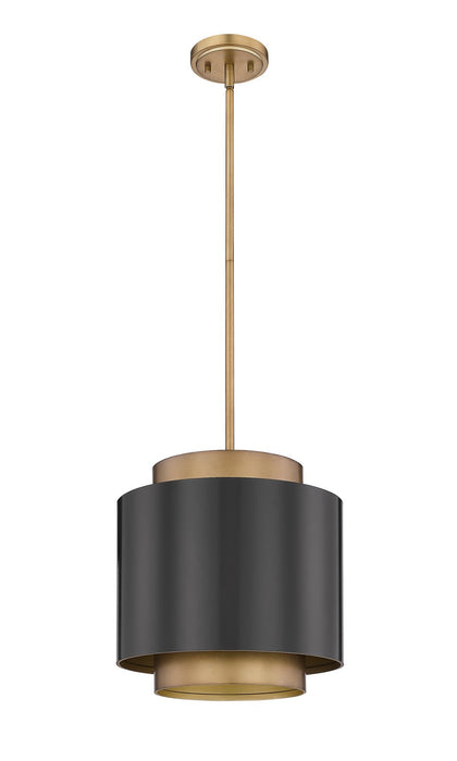 Z-Lite 739P12-BRZ-RB One Light Pendant, Bronze / Rubbed Brass