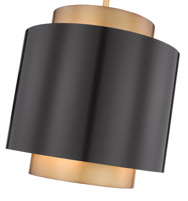 Z-Lite 739P12-BRZ-RB One Light Pendant, Bronze / Rubbed Brass