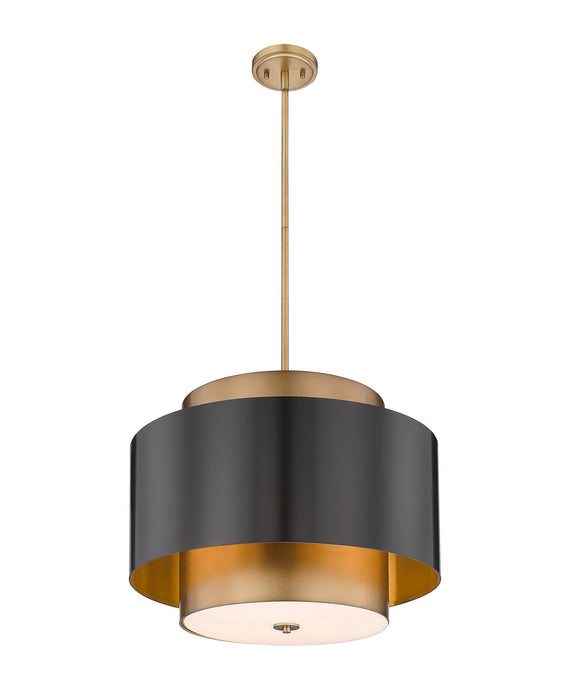Z-Lite 739P24-BRZ-RB Three Light Chandelier, Bronze / Rubbed Brass