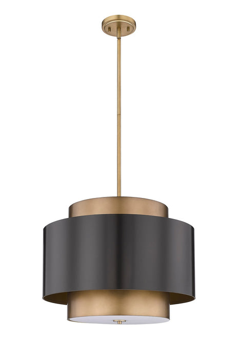 Z-Lite 739P24-BRZ-RB Three Light Chandelier, Bronze / Rubbed Brass