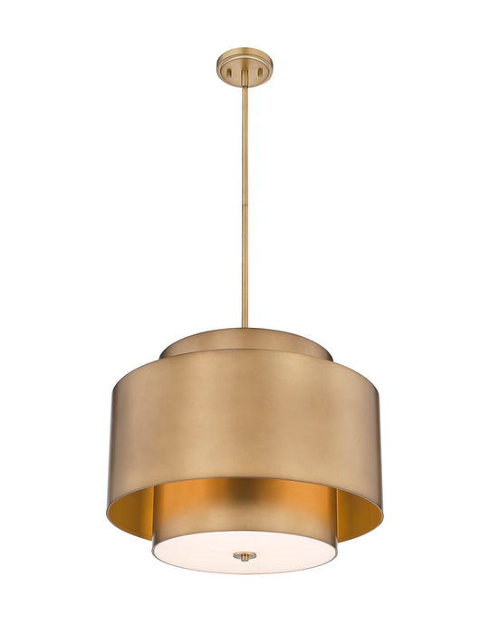 Z-Lite 739P24-RB Three Light Chandelier, Rubbed Brass