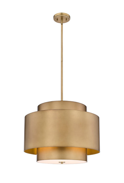 Z-Lite 739P24-RB Three Light Chandelier, Rubbed Brass