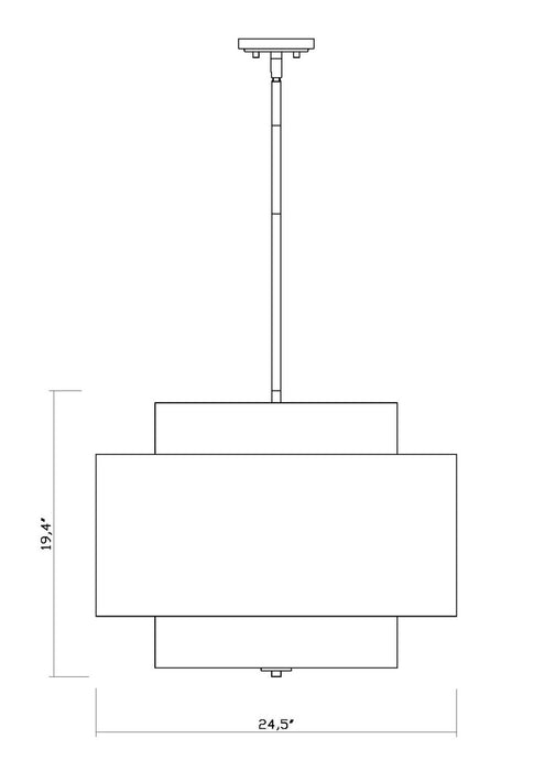 Z-Lite 739P24-RB Three Light Chandelier, Rubbed Brass