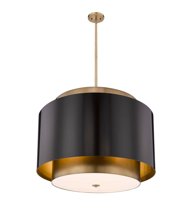 Z-Lite 739P32-BRZ-RB Four Light Chandelier, Bronze / Rubbed Brass
