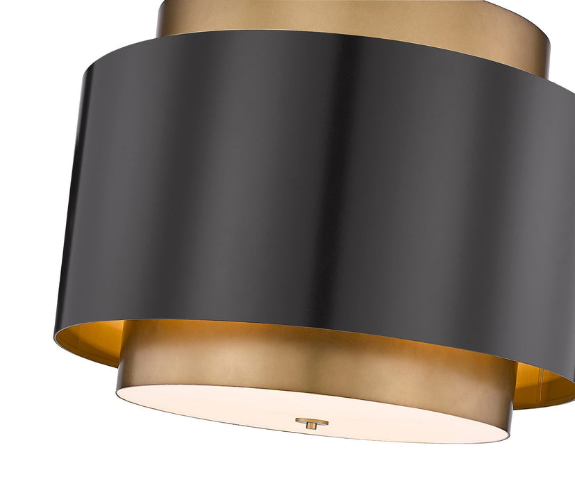 Z-Lite 739P32-BRZ-RB Four Light Chandelier, Bronze / Rubbed Brass