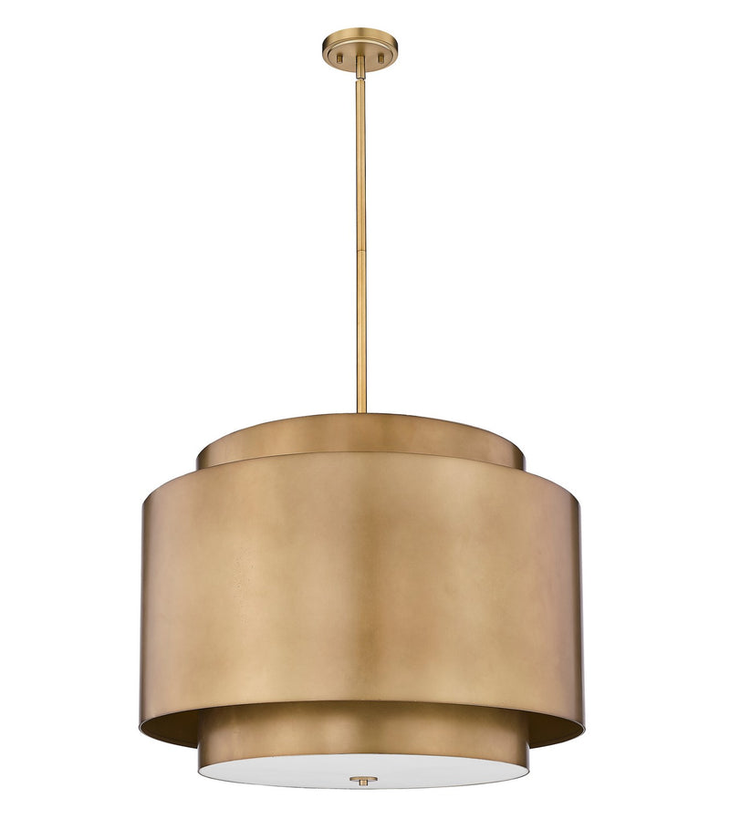 Z-Lite 739P32-RB Four Light Chandelier, Rubbed Brass