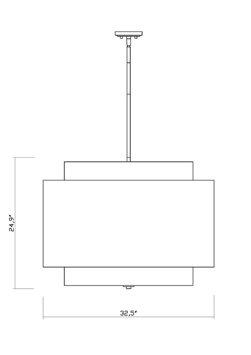 Z-Lite 739P32-RB Four Light Chandelier, Rubbed Brass