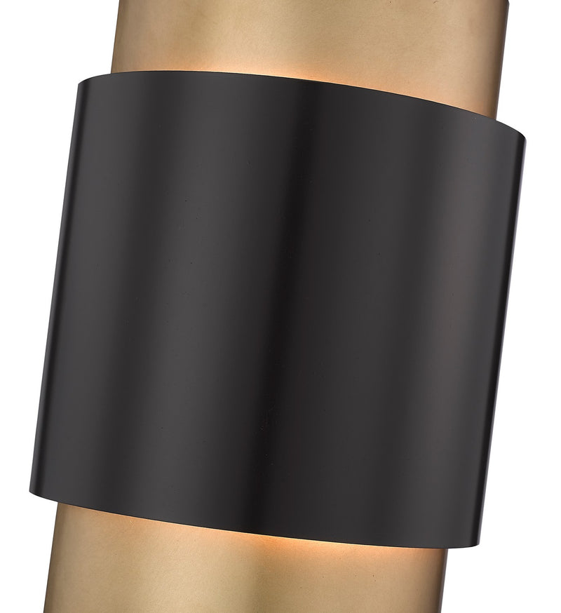 Z-Lite 739S-BRZ-RB Two Light Wall Sconce, Bronze + Rubbed Brass