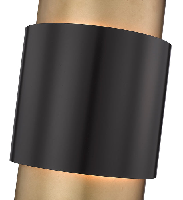 Z-Lite 739S-BRZ-RB Two Light Wall Sconce, Bronze + Rubbed Brass