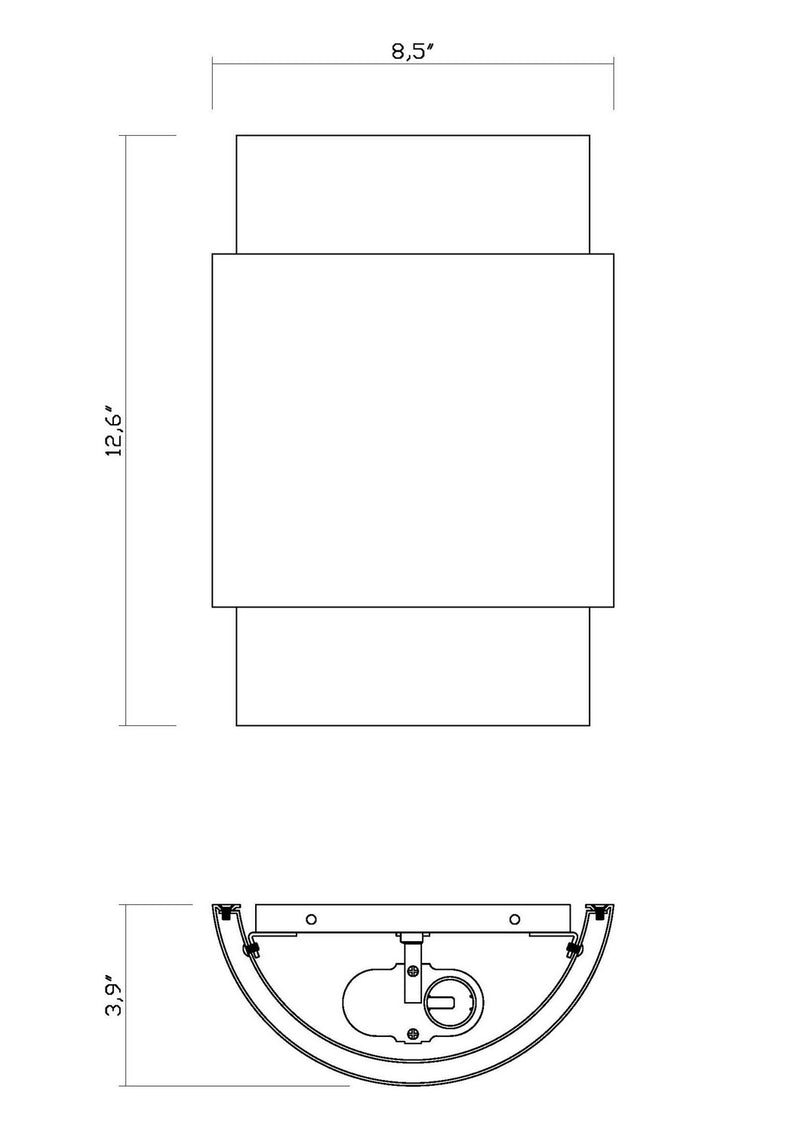 Z-Lite 739S-BRZ-RB Two Light Wall Sconce, Bronze + Rubbed Brass