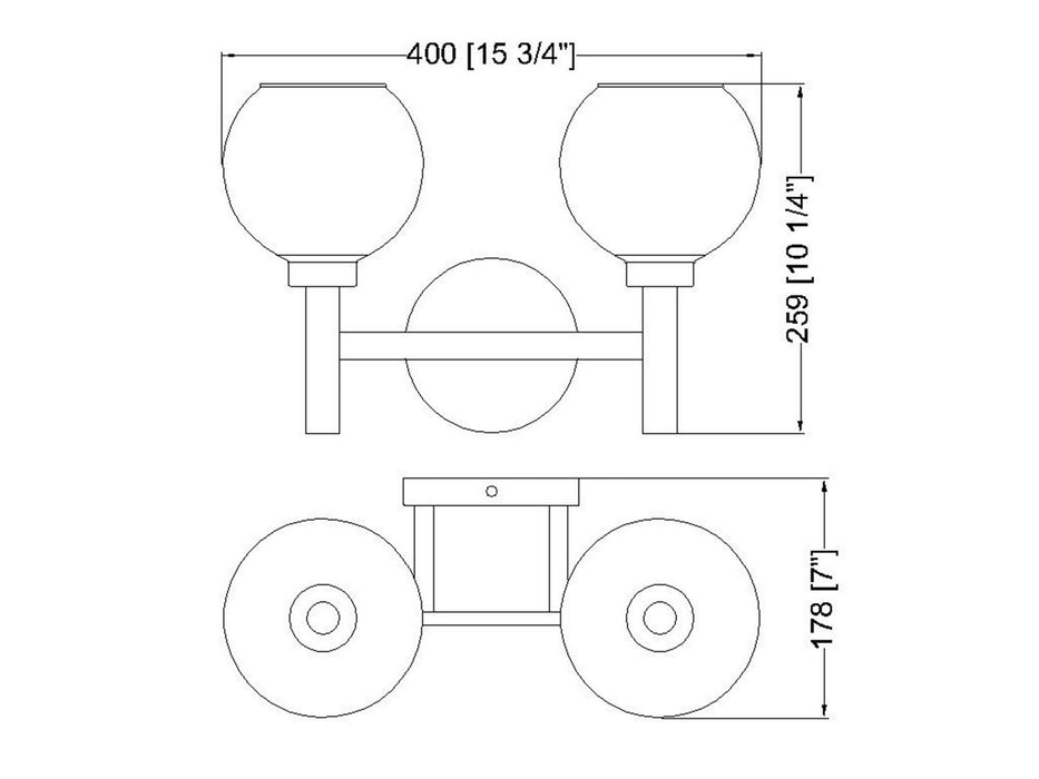 Z-Lite 7502-2V-CH Two Light Vanity, Chrome