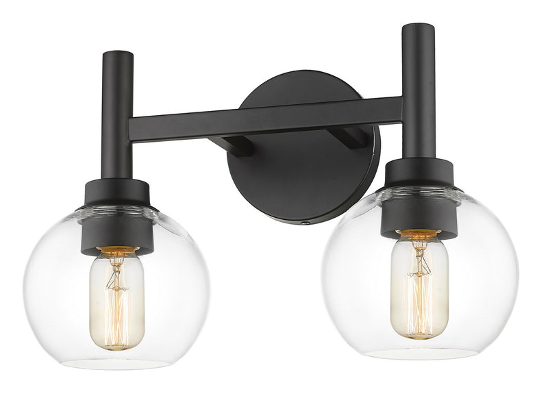 Z-Lite 7502-2V-MB Two Light Vanity, Matte Black