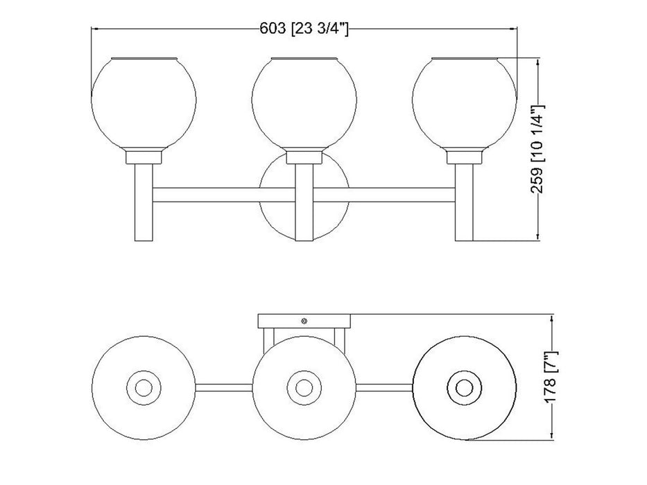 Z-Lite 7502-3V-BN Three Light Vanity, Brushed Nickel