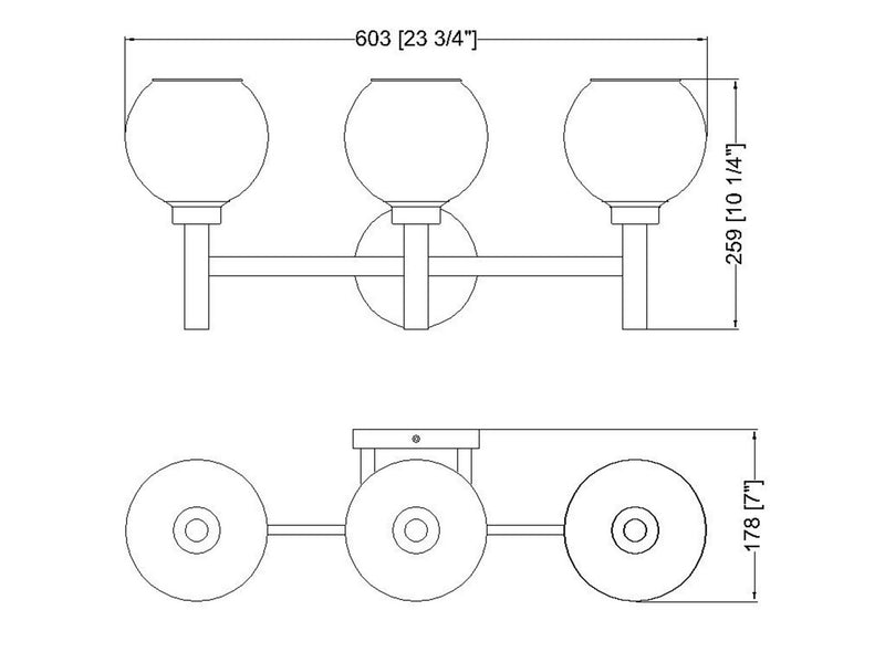 Z-Lite 7502-3V-MB Three Light Vanity, Matte Black
