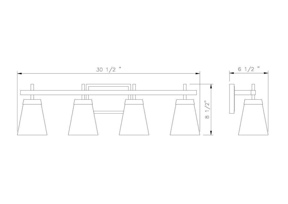 Z-Lite 819-4V-BN Four Light Vanity, Brushed Nickel