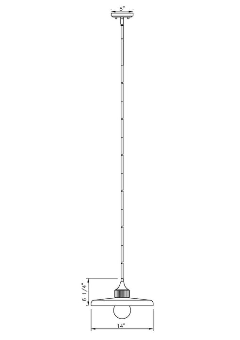 Z-Lite 821P14-MB One Light Pendant, Matte Black