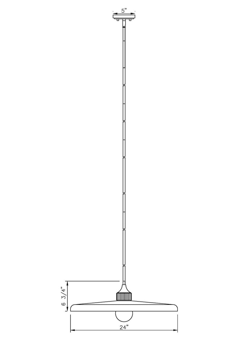 Z-Lite 821P24-MB One Light Pendant, Matte Black