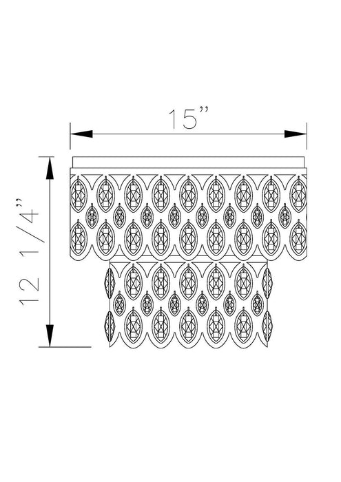 Z-Lite 822F15-HB Five Light Flush Mount, Heirloom Brass