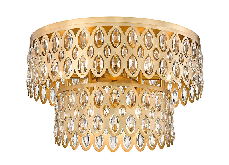Z-Lite 822F20-HB Nine Light Flush Mount, Heirloom Brass
